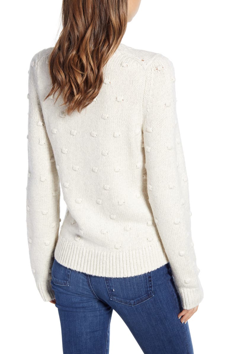 Lucky Brand Bobble Stitch Crewneck Cotton Blend Sweater, Alternate, color, 
