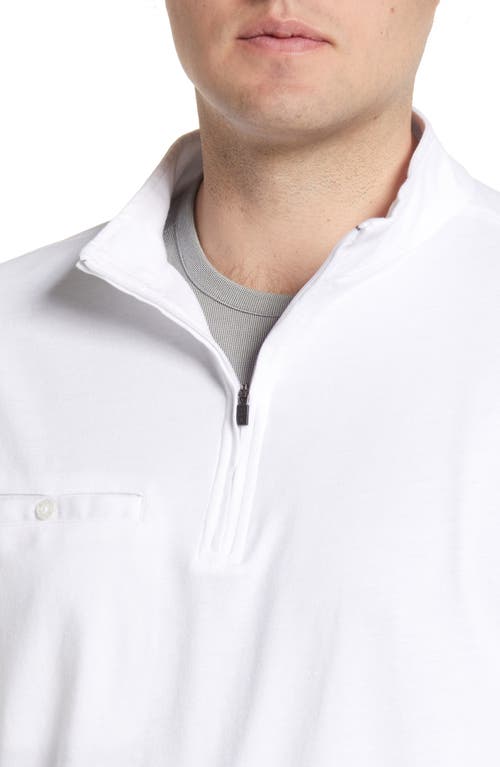 Black Clover Clyde Quarter Zip Performance Pocket Pullover In White
