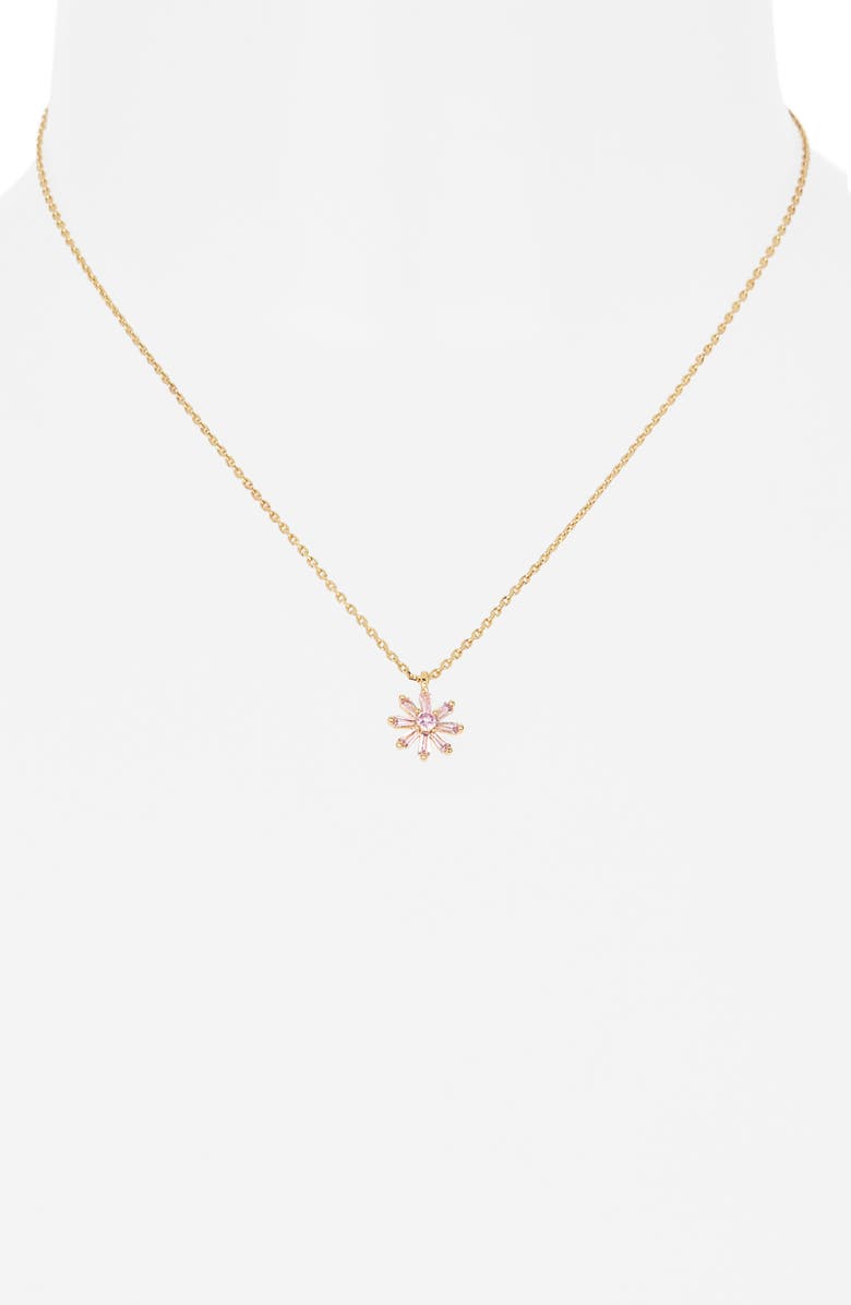 Kate Spade New York mini flower pendant necklace, Alternate, color, Pink/ Gold