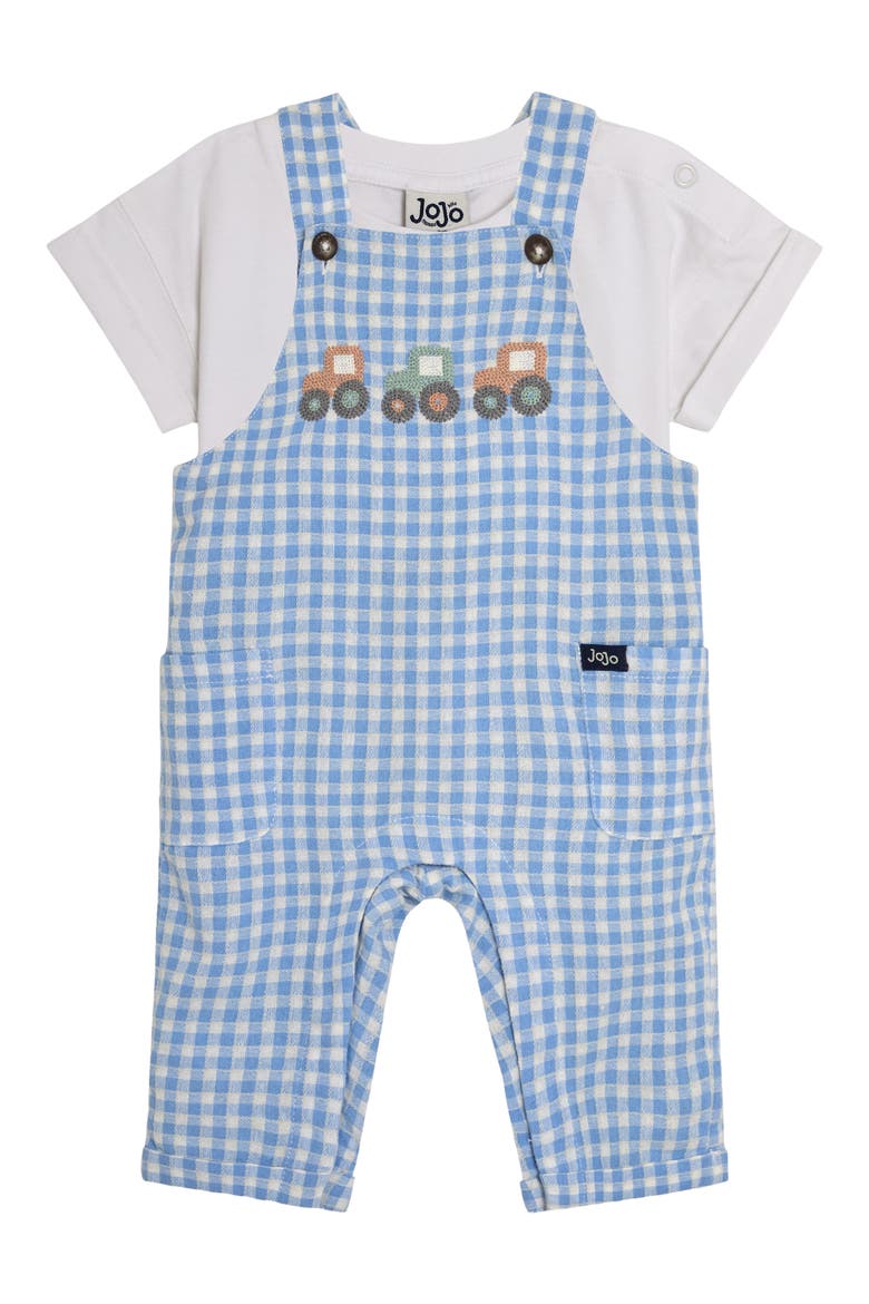 Tractor Overalls & Shirt Set, Main, color, BLUE