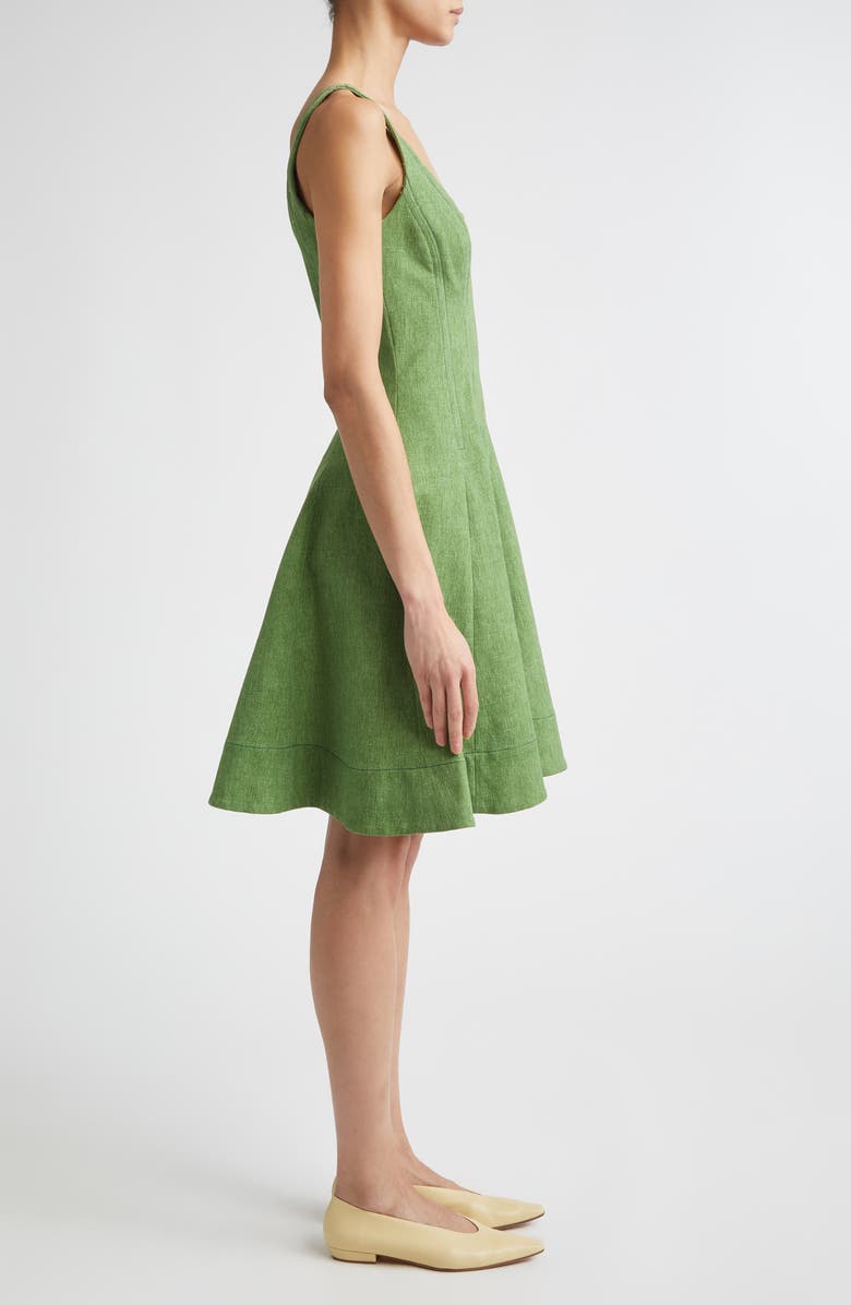 Lela Rose Stretch Denim Princess Seam Dress, Alternate, color, Cactus