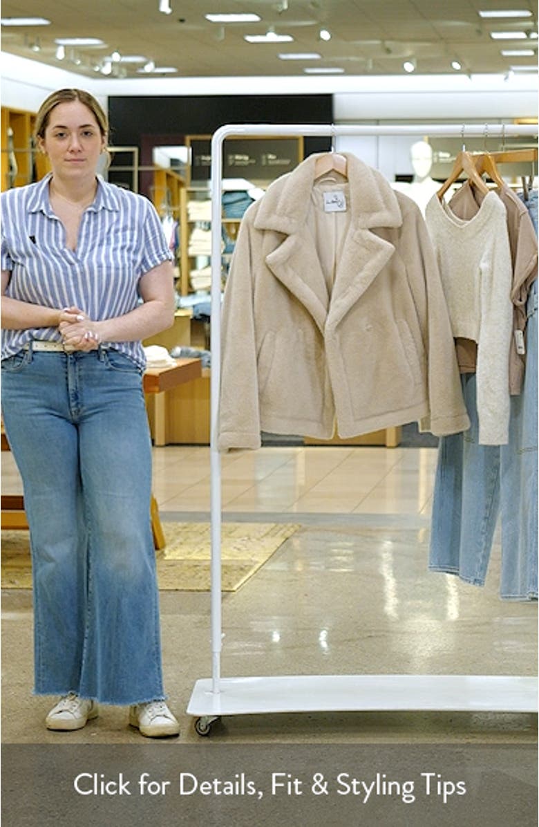 Notched Lapel Faux Fur Jacket, sales video thumbnail