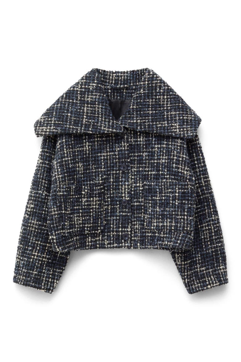 Crop Wool Blend Jacket, Alternate, color, BLACK DARK