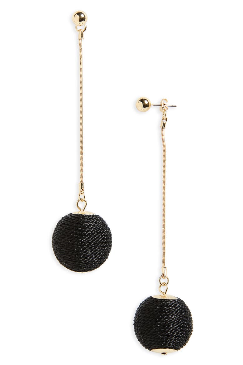 Ball Drop Ear Jackets, Main, color, GOLD/ BLACK