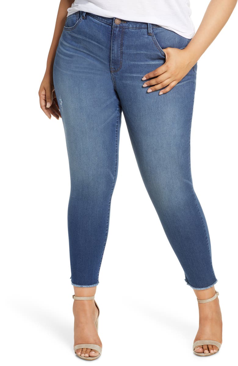 Wit & Wisdom Ab-Solution Fray Hem Ankle Skinny Jeans, Main, color, 