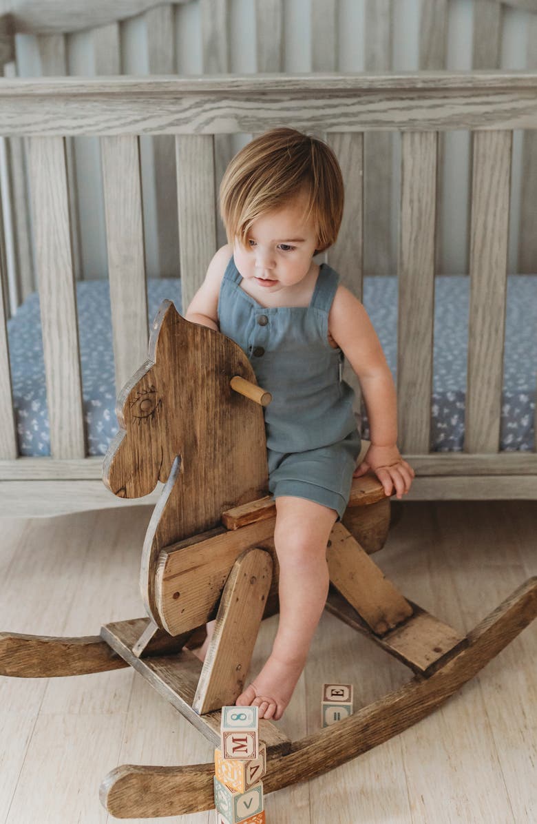 L'ovedbaby Cuffed Organic Cotton Muslin Romper, Alternate, color, 