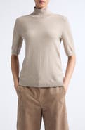 Max Mara Mock Neck Short Sleeve Sweater