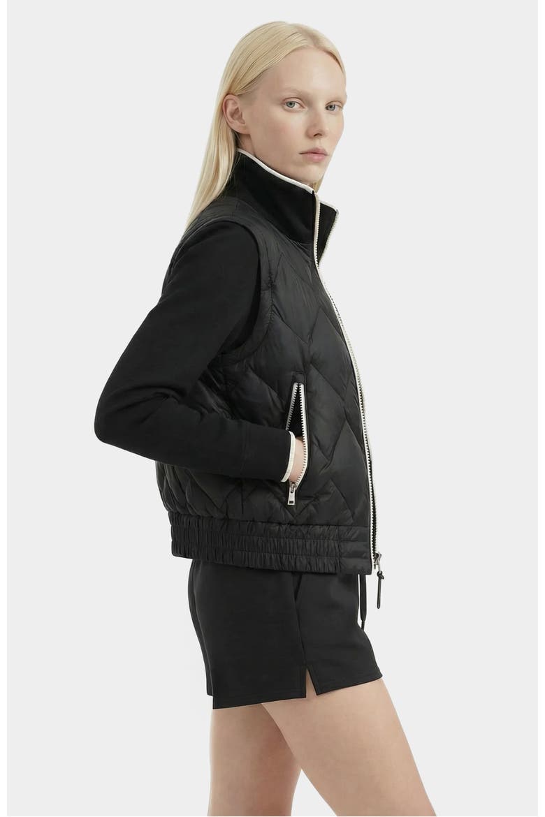 Prisa Quilted Light Down Jacket With Removable Sleeves, Alternate, color, Black