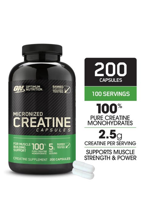 Micronized Creatine Monohydrate Capsules, 200 Capsules