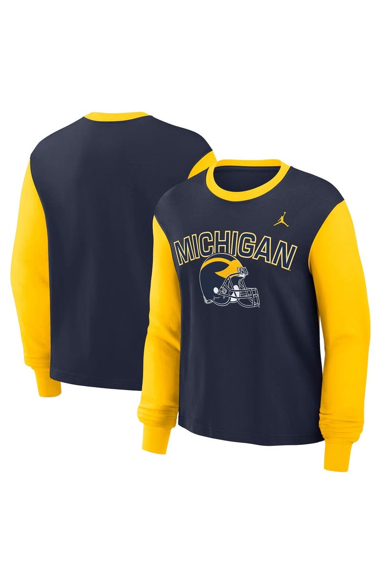 Nike Women's Nike College Navy Michigan Wolverines Boxy Long Sleeve T-Shirt, Main, color, College Navy