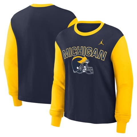 Women's Nike  College Navy Michigan Wolverines Boxy Long Sleeve T-Shirt