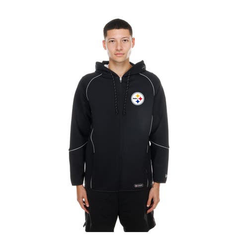 Men's New Era  Black Pittsburgh Steelers Combine Authentic Raglan Full-Zip Hoodie
