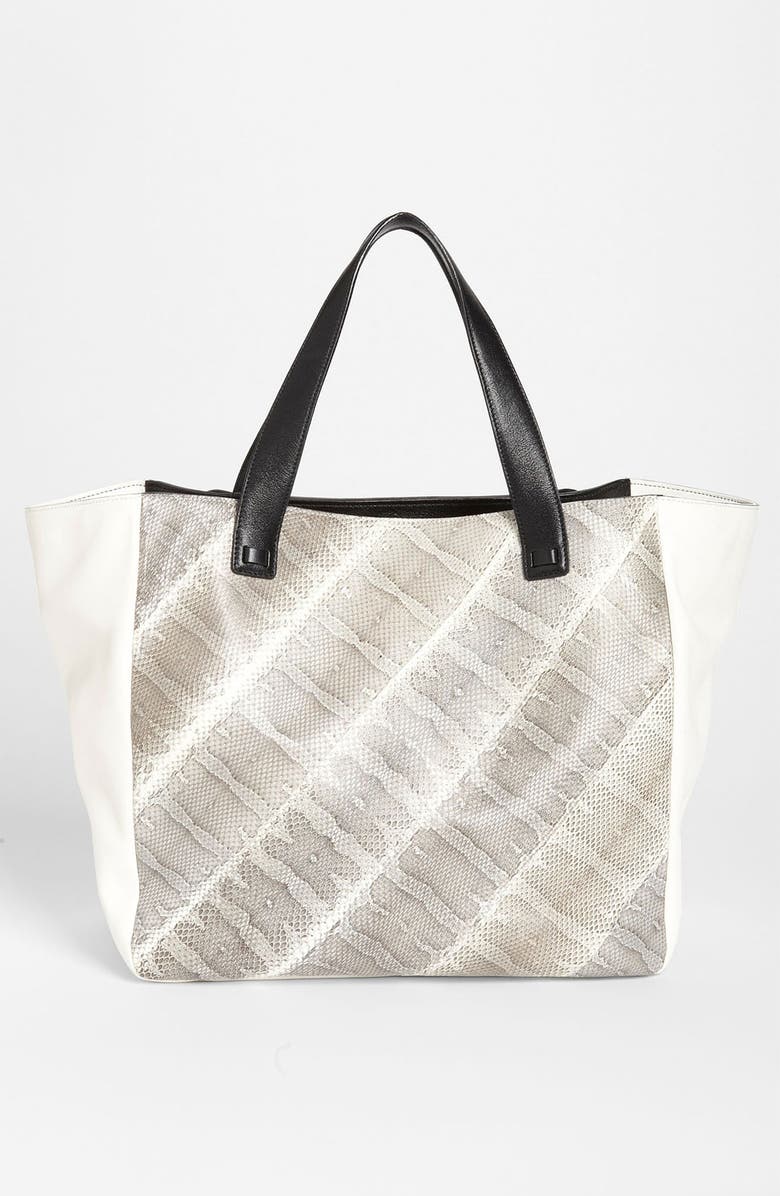 Marc Jacobs 'Khaki' Snakeskin & Leather Tote, Alternate, color,