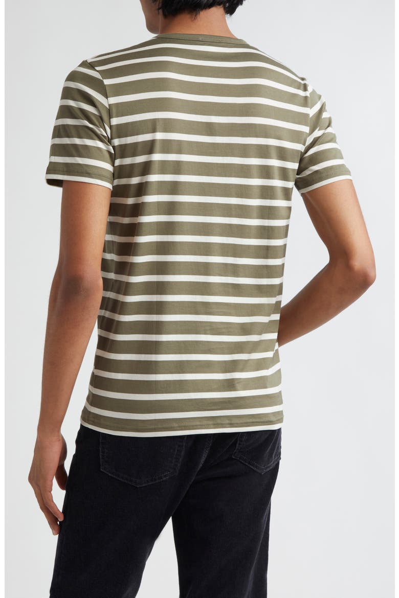 Stripe Cotton Crewneck T-Shirt, Alternate, color, KHAKI/ ECRU BRETON STRIPE