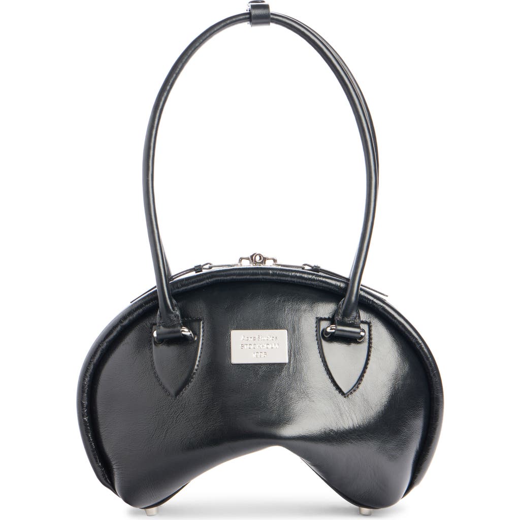 Acne Studios Black Handbag With Two Top Handles And Logo Plaque On The Front In Leather Woman In Brown