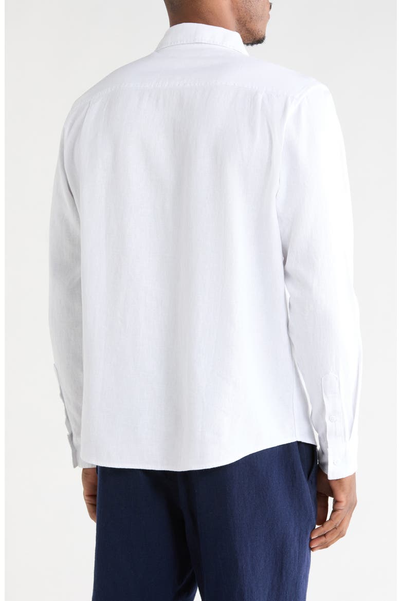 Long Sleeve Linen Blend Shirt, Alternate, color, WHITE