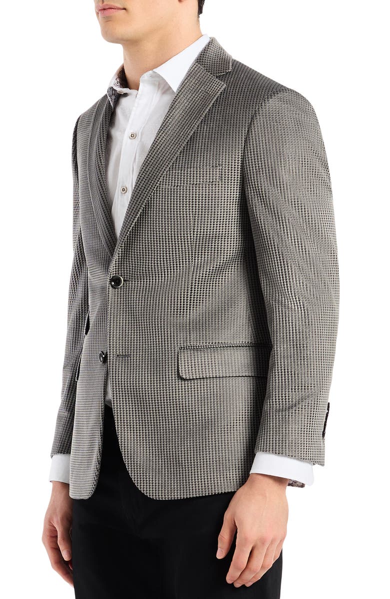 Robert Graham Colden Grey Velvet Houndstooth Sport Coat, Alternate, color, Grey
