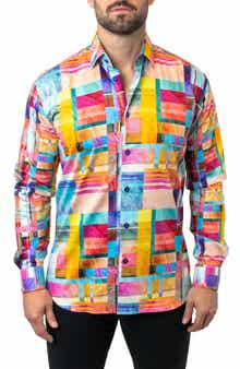 Fibonacci Cube 41 Cotton Button-Up Shirt