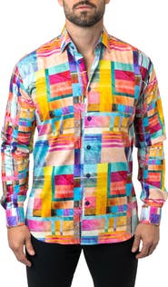 Maceoo Fibonacci Cube 41 Cotton Button-Up Shirt