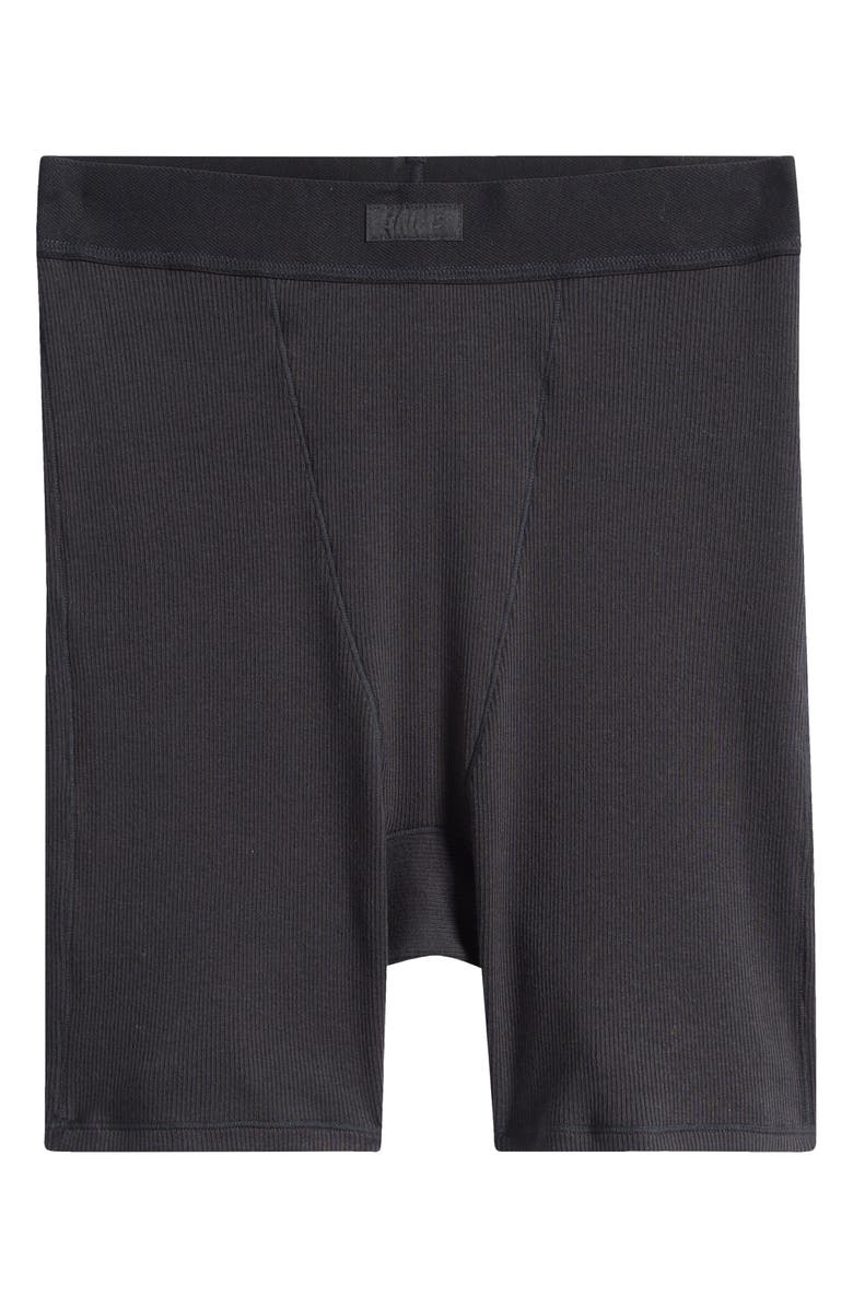 SKIMS Stretch Cotton Rib Boxers, Main, color, Soot