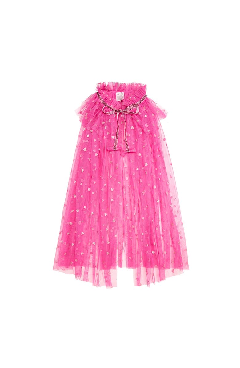 Sweet Wink Pink Glitter Heart Valentine's Day Cape, Main, color,