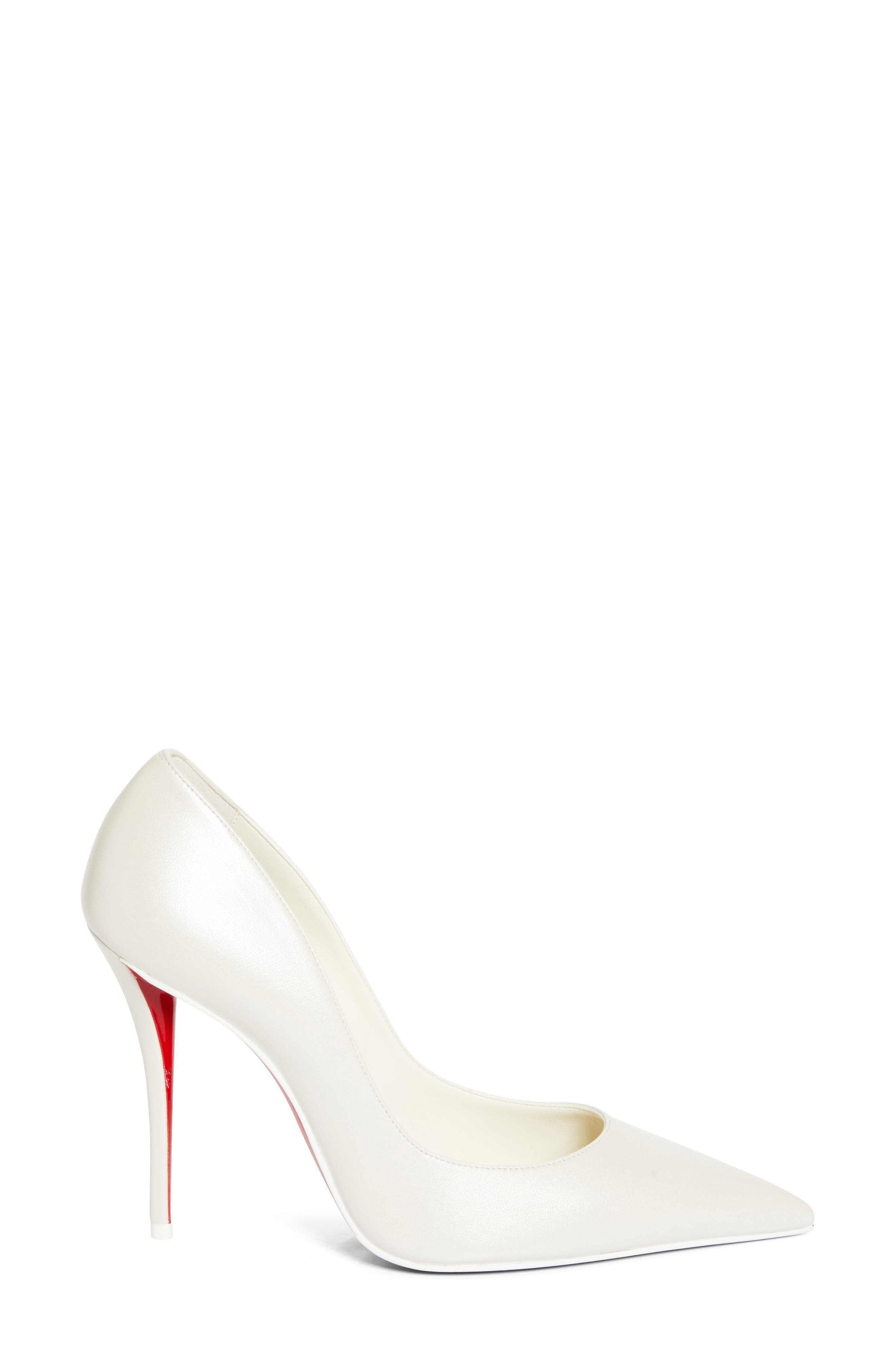 Christian Louboutin Miss Z Pointed Toe Pump, Alternate, color, Bianco/ Snow