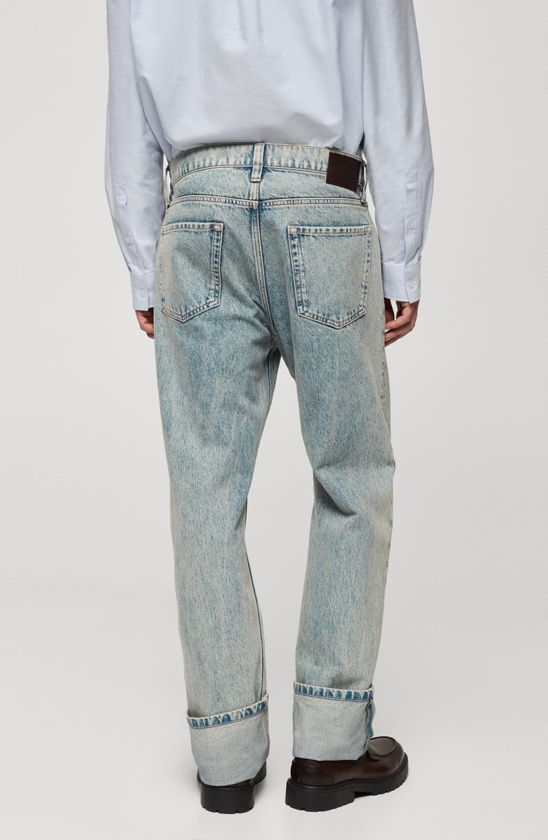 MANGO Straight Leg Cuffed Jeans, Alternate, color, 