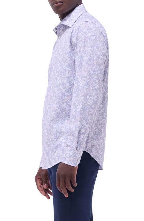 Bugatchi James Ooohcotton® Floral Button-up Shirt In Dusty Pink
