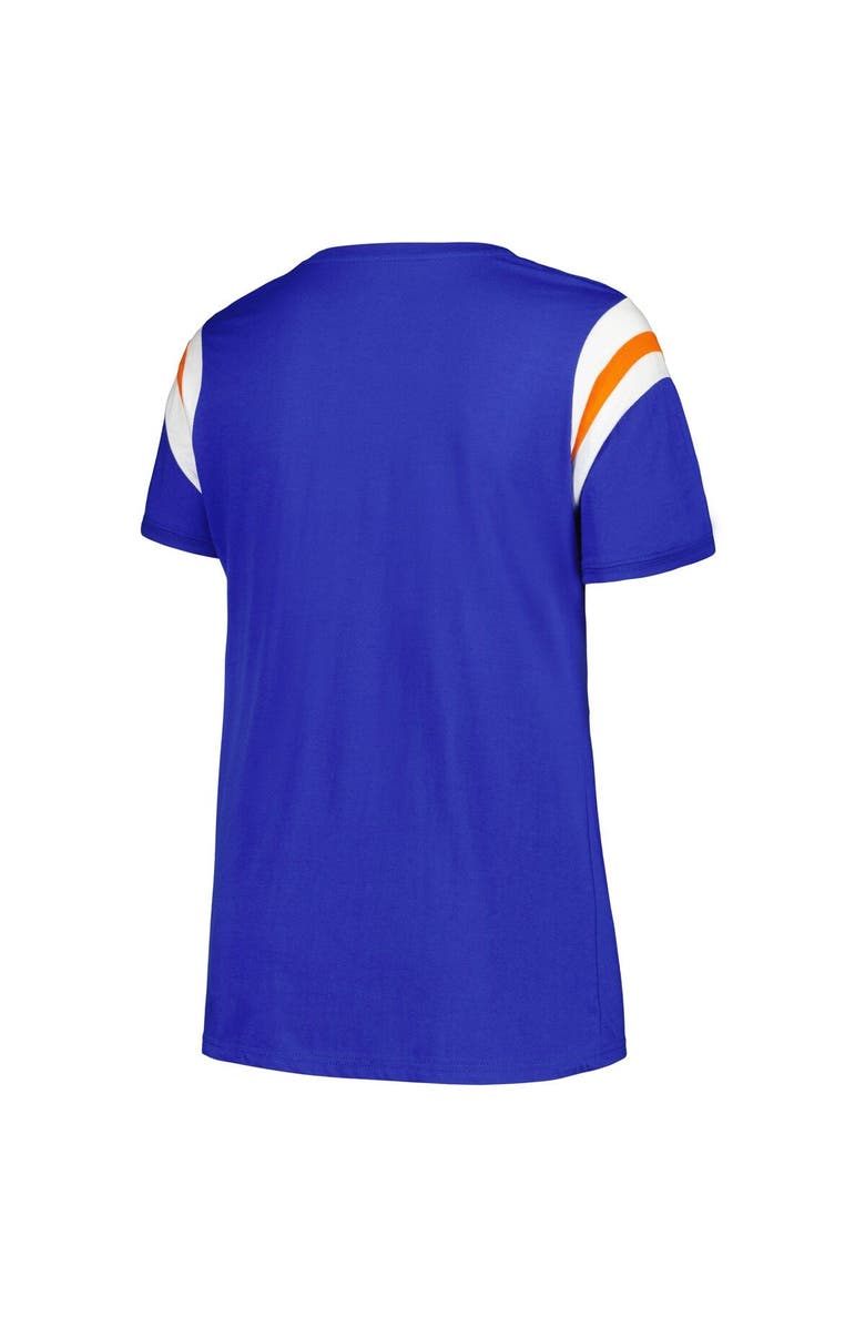 PROFILE Women's Profile Royal Florida Gators Plus Size Striped Tailgate Scoop Neck T-Shirt, Alternate, color,