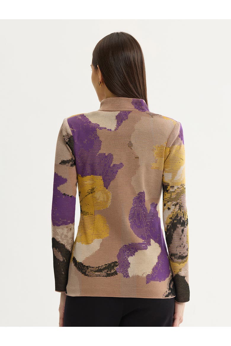 Tailored Floral Jacquard Flat Knit Jacket, Alternate, color, Charmeuse/Fresh Purple