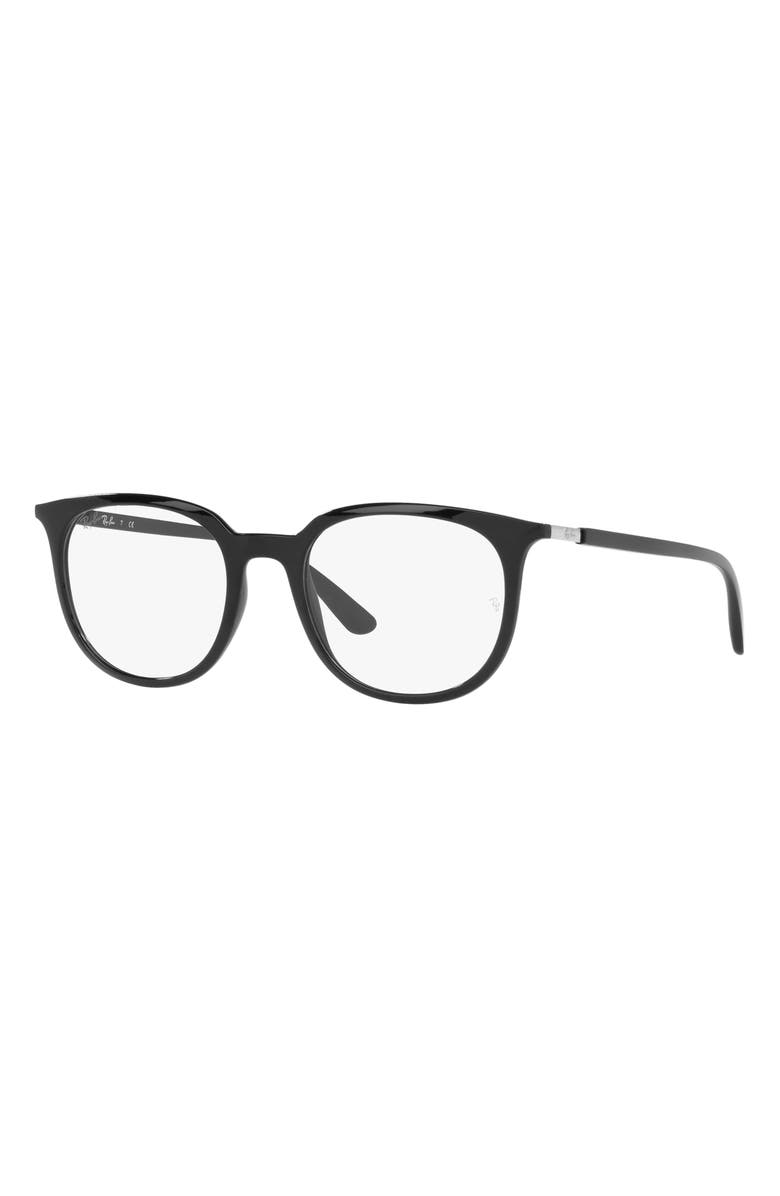 Ray-Ban 51mm Square Optical Glasses, Alternate, color, Black