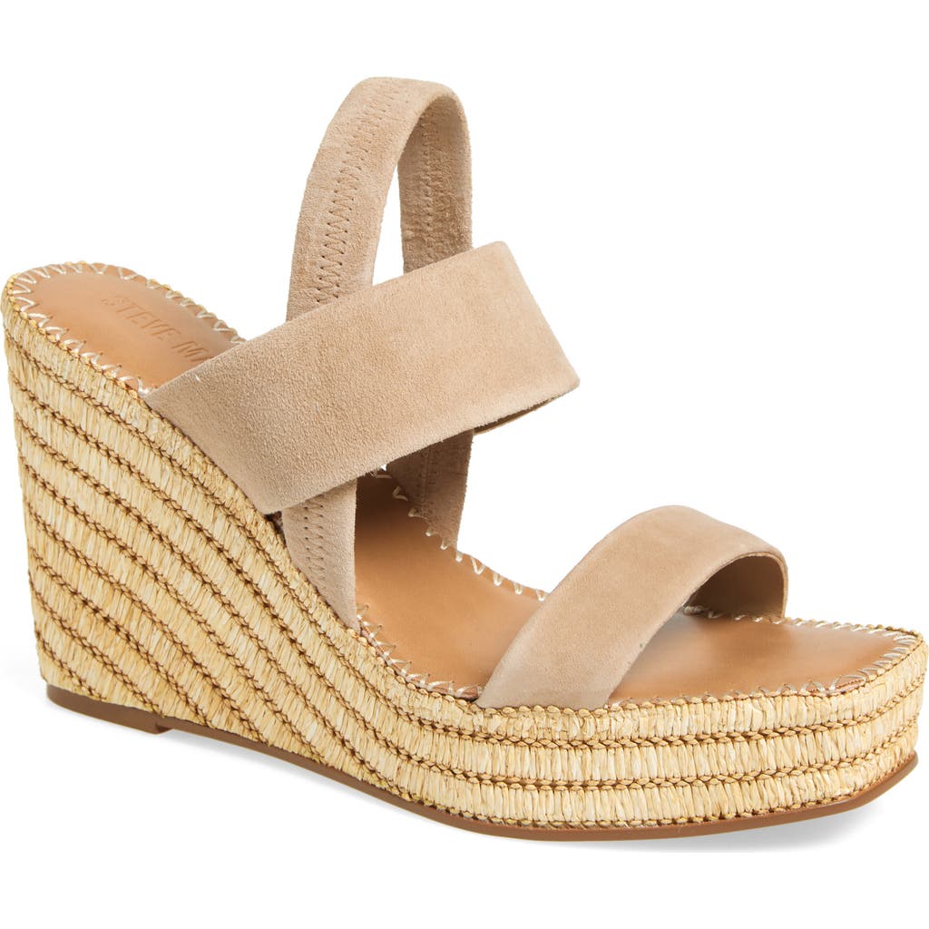Steve Madden Contessa Espadrille Platform Wedge Sandal In Sand Suede