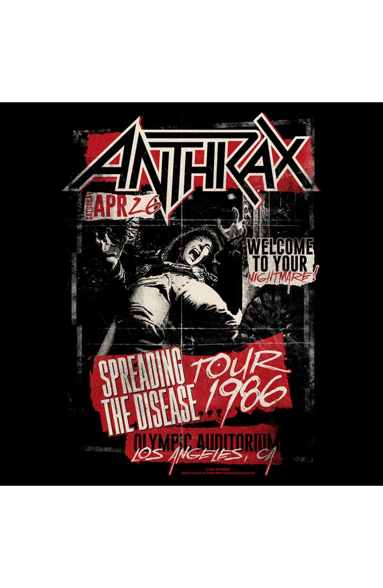 Anthrax Men's Anthrax Welcome To Your Nightmare Distressed  Graphic T-Shirt, Alternate, color, Black