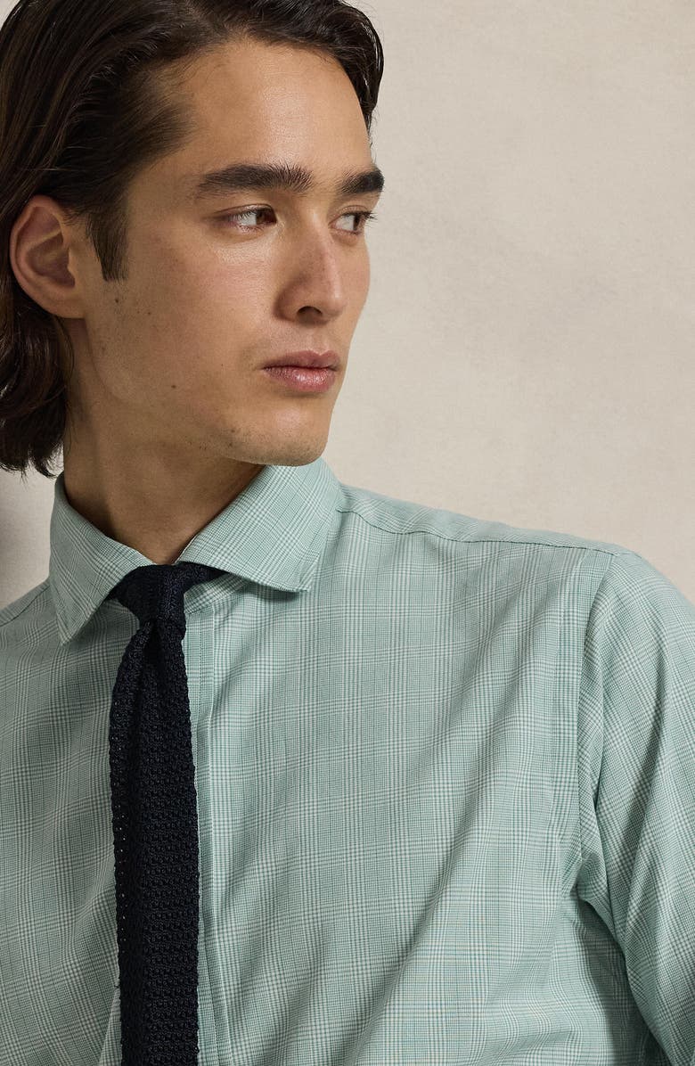 Polo Ralph Lauren Classic Fit Glen Plaid Cotton Button-Up Shirt, Alternate, color, Powder Sage White