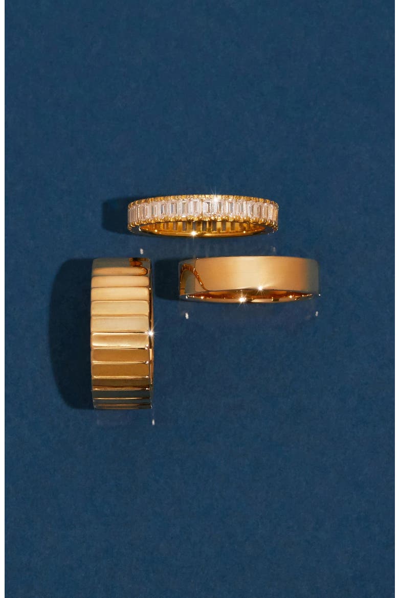 Modern Cigar Band Ring, Alternate, color, Gold
