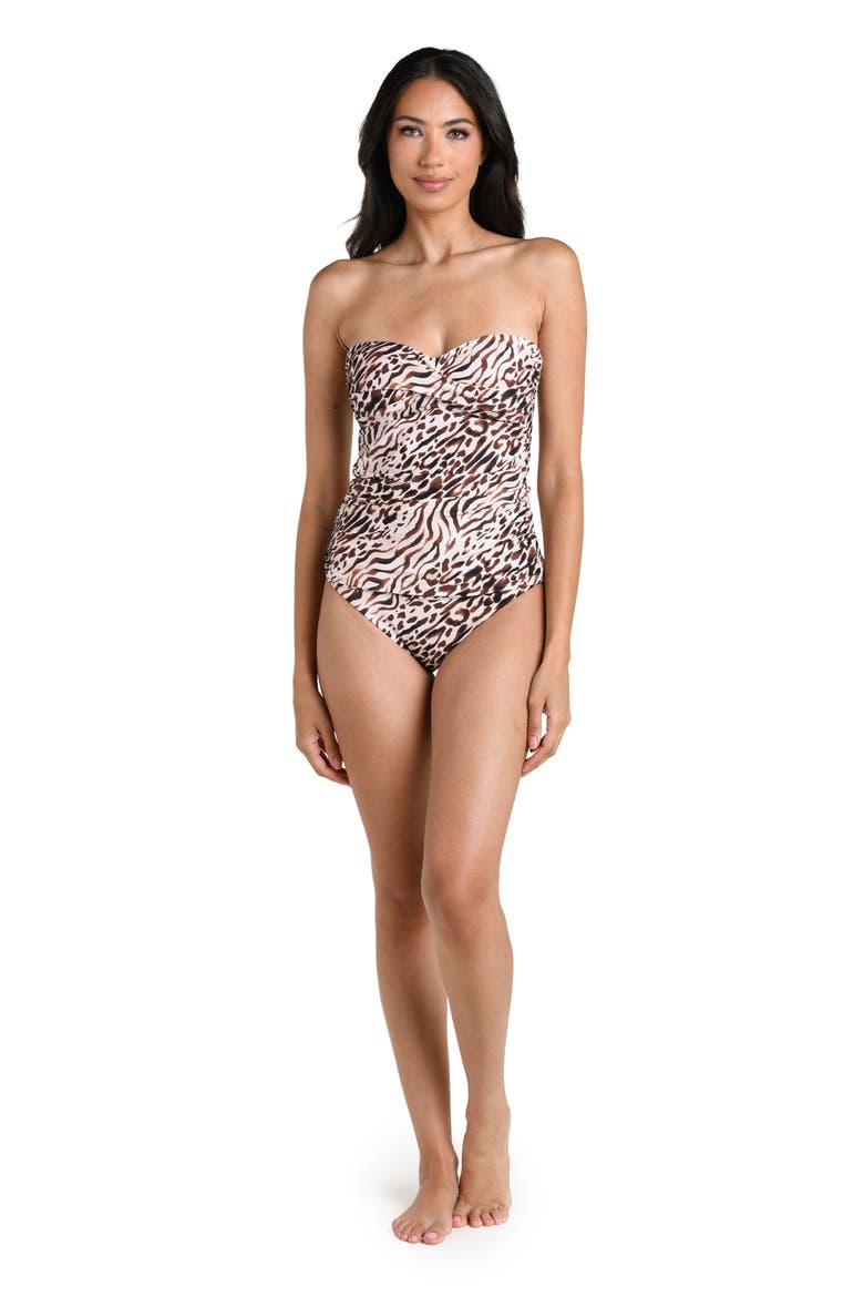 Fierce Territory Bandeau Tankini Top, Alternate, color, TAUPE