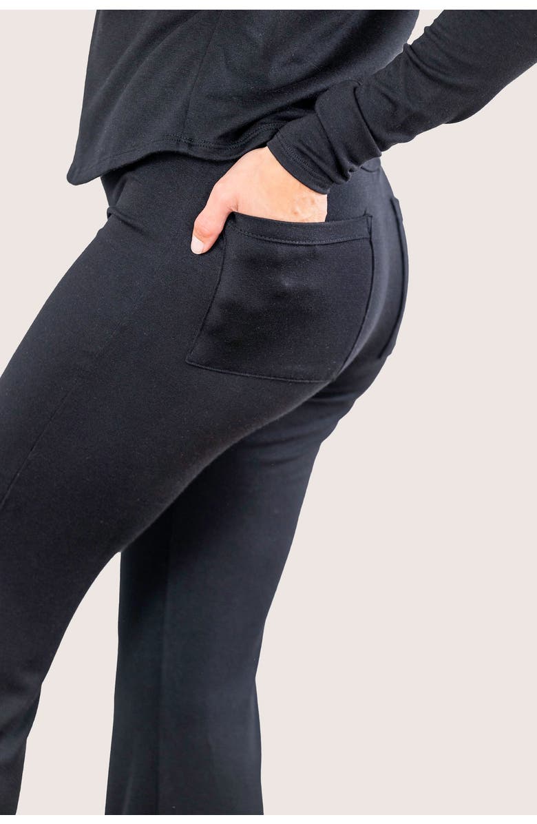 JJwinks Butt, Seriously Flare Lounge & Sleep Pants with Pockets, Alternate, color, Black