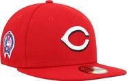 New Era Men's New Era Red Cincinnati Reds 9/11 Memorial Side Patch 59FIFTY Fitted Hat