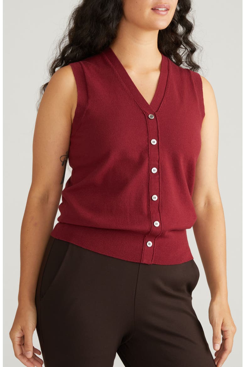 Frankie Sweater Vest, Alternate, color, CHERRY RED
