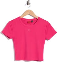 BOSS Delanor Logo Embroidered Crop T-Shirt