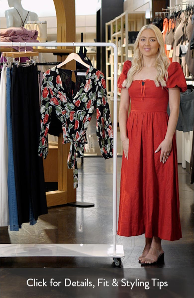 Minelli Floral Long Sleeve Faux Wrap Top, sales video thumbnail