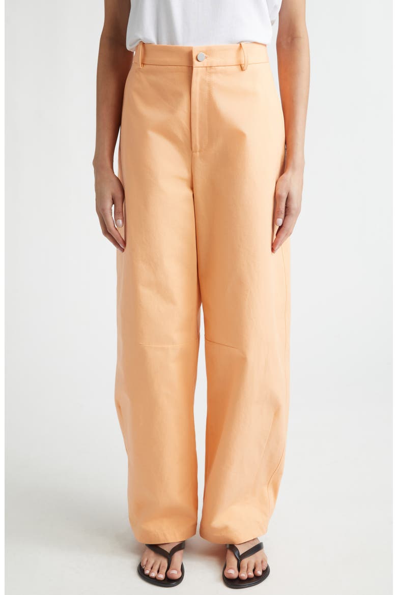 Barrow High Waist Cotton Barrel Leg Pants, Main, color, CORAL