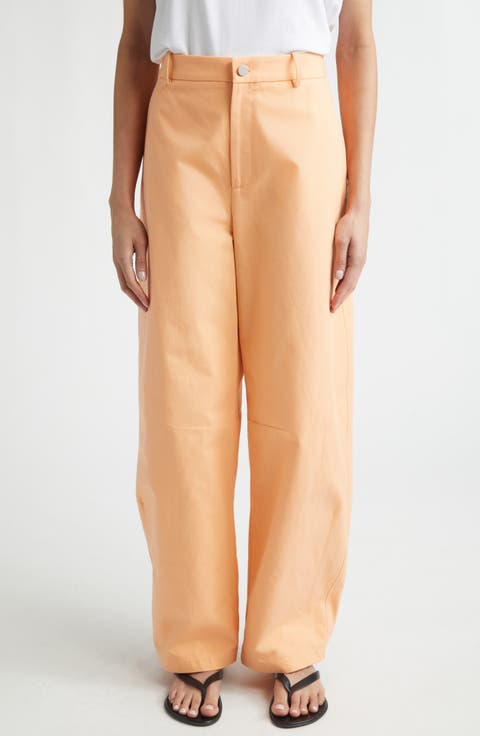 Barrow High Waist Cotton Barrel Leg Pants