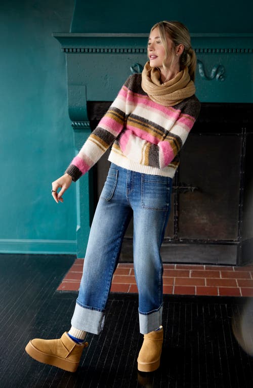 Kut From The Kloth Sienna Cuffed High Waist Relaxed Straight Leg Jeans In Blue