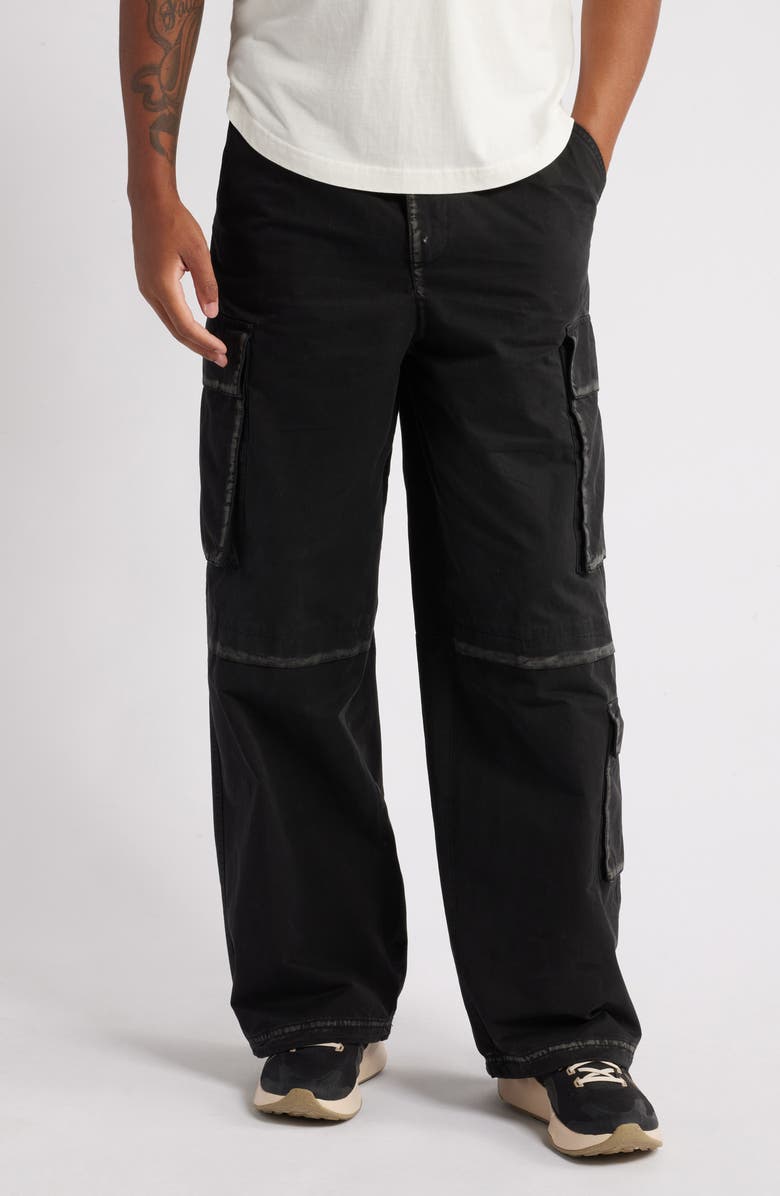 BOILER ROOM Worn Seam Cargo Pants, Main, color, Worn Black