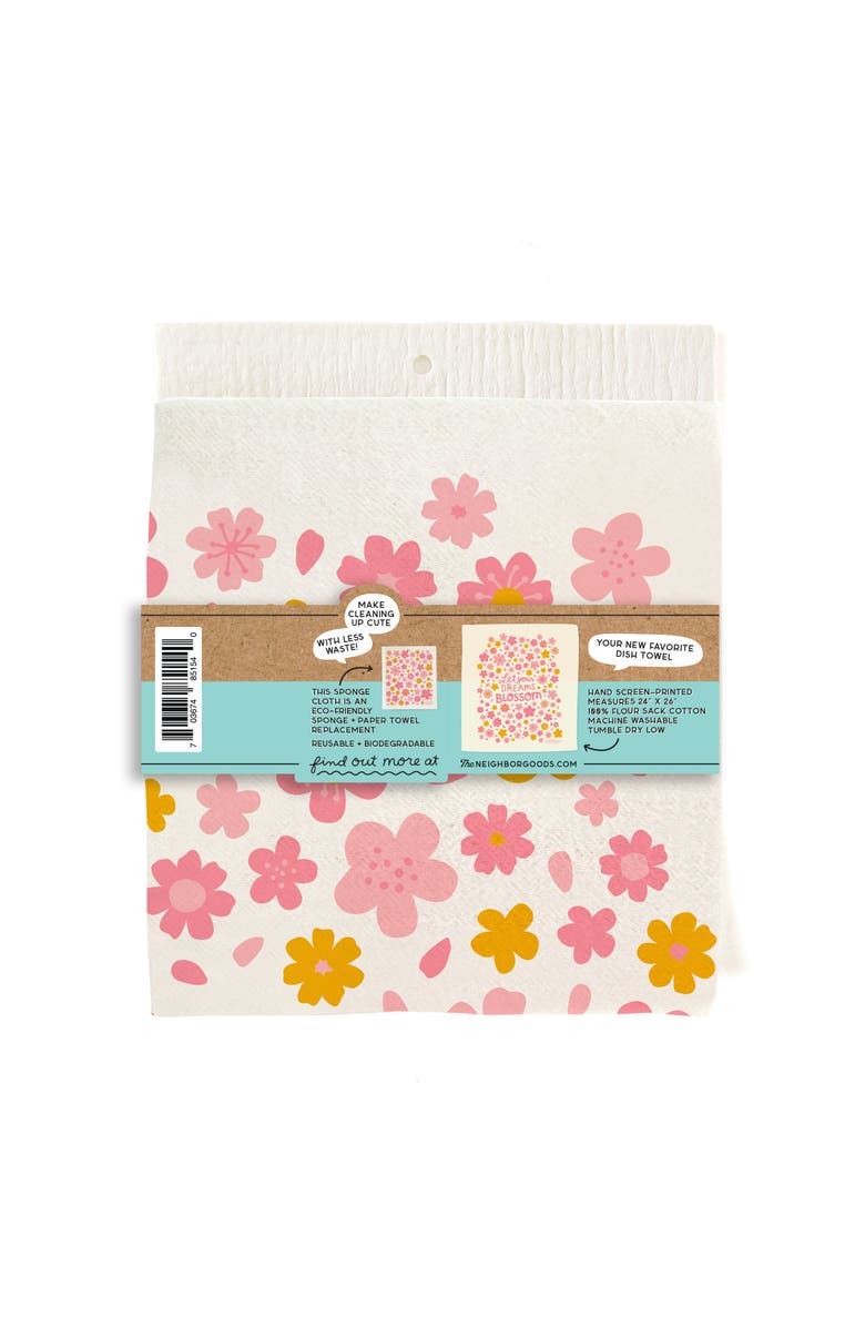 The Neighborgoods Blossoms Dish Towel + Sponge Cloth Gift Set, Alternate, color, Pink