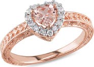 Julianna B. Diamond & Morganite Heart Halo Ring