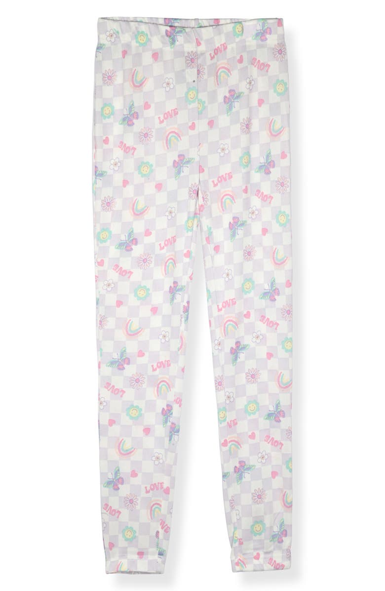 SLEEP ON IT Kids' Fitted Two-Piece Hacci Knit Pajamas & Scrunchie Set, Alternate, color, Purple