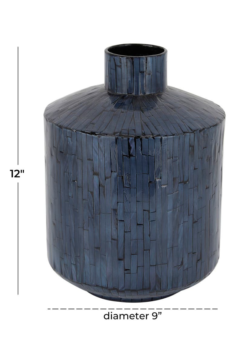 WILLOW ROW Blue Mother of Pearl Contemporary Vase, Alternate, color, Blue