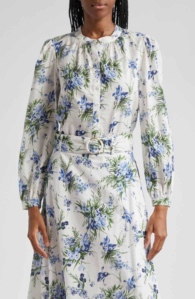 Veronica Beard Ashlynn Floral Cotton Button-Up Shirt, Main, color, 